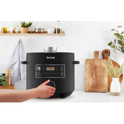 Tefal - Višenamenski električni lonac TURBO CUISINE 4,8 l 1090W/230V crna