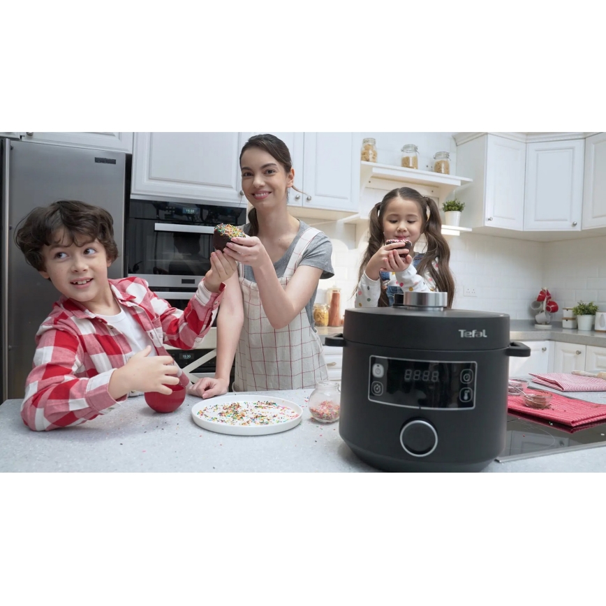 Tefal - Višenamenski električni lonac TURBO CUISINE 4,8 l 1090W/230V crna