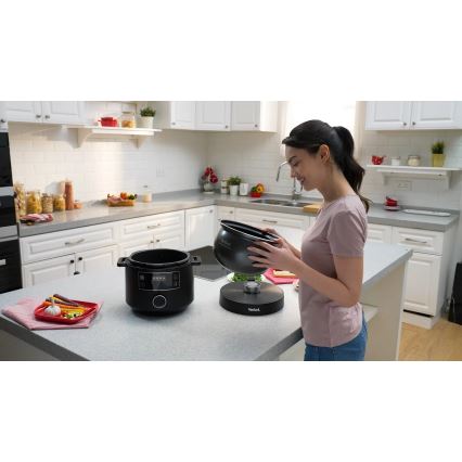 Tefal - Višenamenski električni lonac TURBO CUISINE 4,8 l 1090W/230V crna