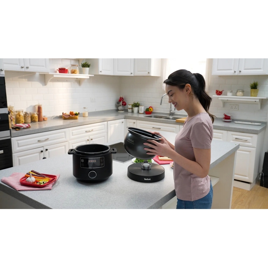 Tefal - Višenamenski električni lonac TURBO CUISINE 4,8 l 1090W/230V crna