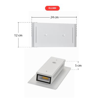 Telefunken 307706TF - LED spoljašnje zidno svetlo 2xLED/3W/230V IP44 belo