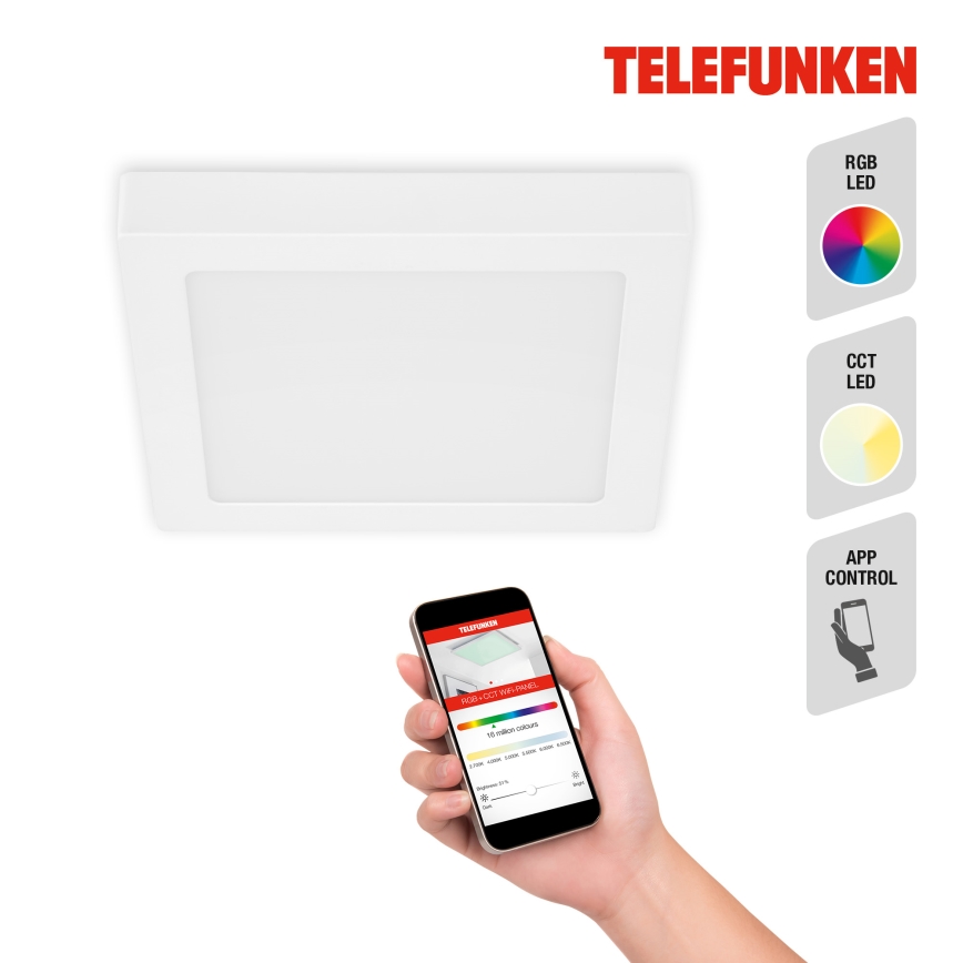 Telefunken 309606TF - LED RGBW prigušiva plafonska lampa LED/18W/230V 2700-6500K Wi-Fi Tuya