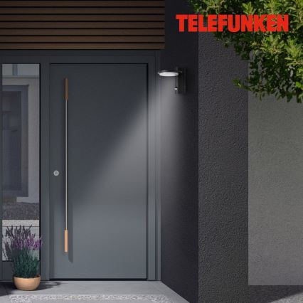 Telefunken 312505TF-LED Spoljašnje zidno svetlo sa senzorom, LED/10W/230V, IP44, crno