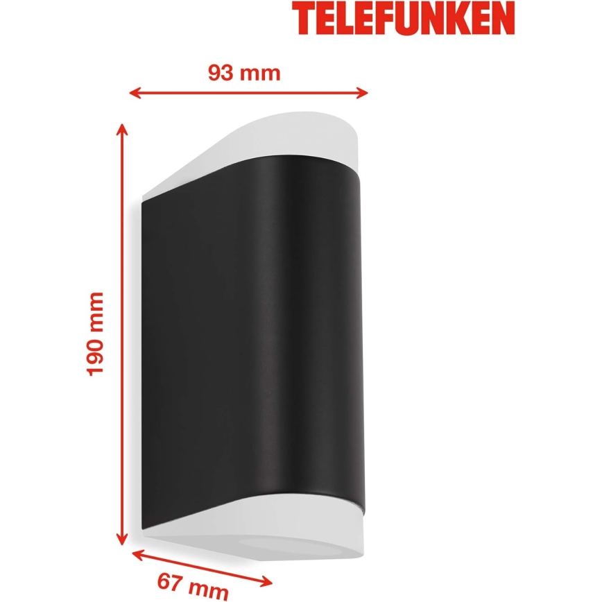 Telefunken 314905TF - LED spoljašnja zidna lampa 2xGU10/5W/230V IP44 crna