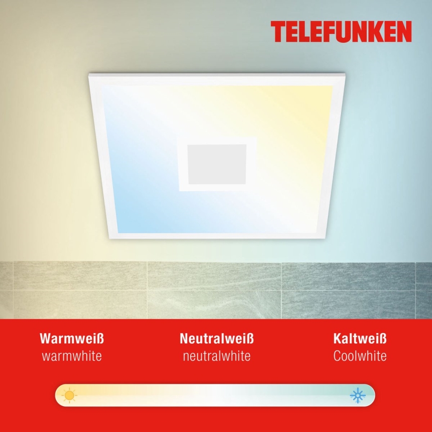 Telefunken 319106TF - LED RGBW prigušiva plafonska svetiljka LED/24W/230V 2700-6500K bela + daljinski upravljač
