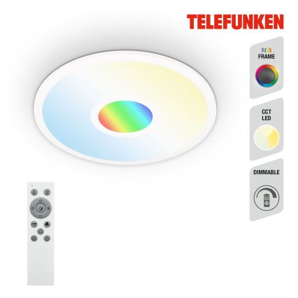 Telefunken 319306TF - LED RGBW prigušiva svetiljka LED/22W/230V 2700-6500K + daljinski upravljač