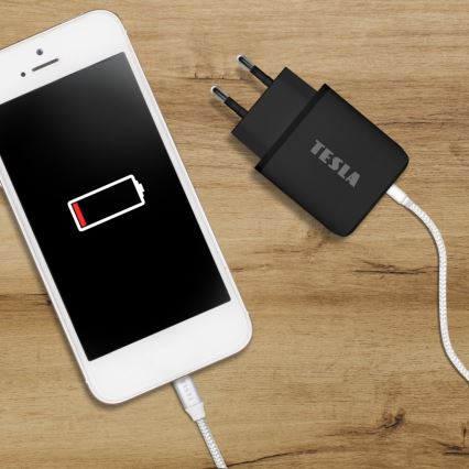TESLA Electronics - Adapter za brzo punjenje Power Delivery 25 W, crni
