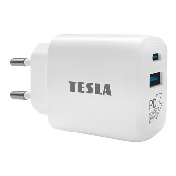 TESLA Electronics - Brzi adapter za punjenje Power Delivery 25W bela