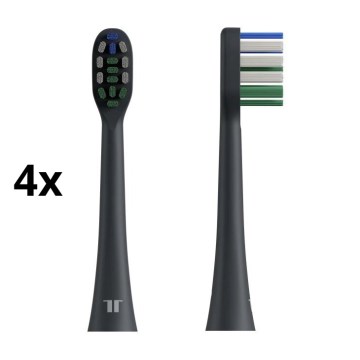 TESLA Smart - KOMPLET od 4 rezervne glave za soničnu četkicu TS400, crne boje
