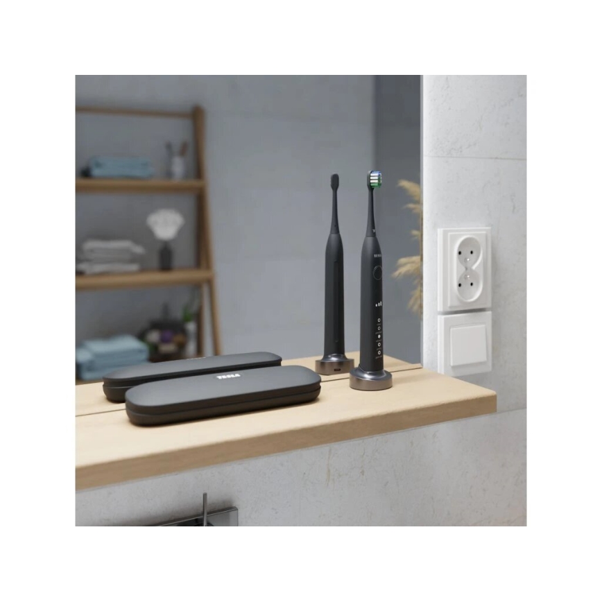 TESLA Smart - KOMPLET od 4 rezervne glave za soničnu četkicu TS400, crne boje