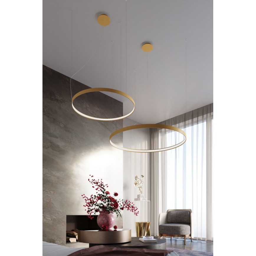 Thoro TH.216 - LED luster na sajli RIO LED/30W/230V CRI 90 3000K prečnik 55 cm zlatna