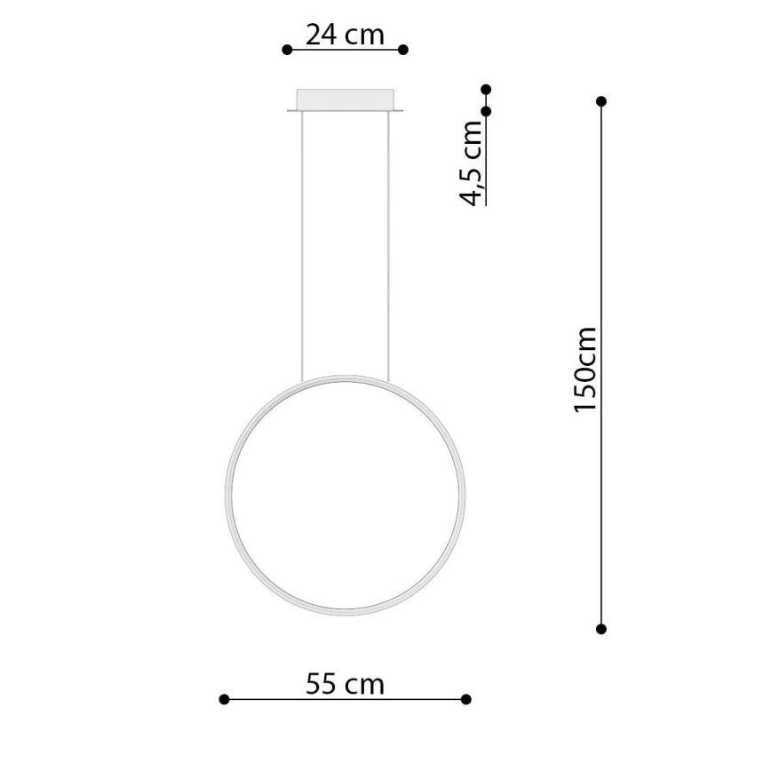 Thoro TH.220 - LED luster na sajli RIO LED/30W/230V CRI 90 3000K prečnik 55 cm zlatna