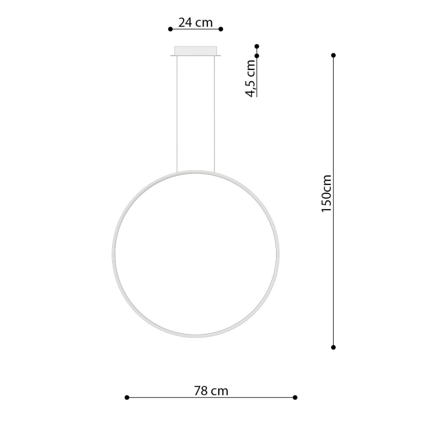 Thoro TH.248 - LED luster na sajli RIO LED/50W/230V CRI 90 3000K prečnik 78 cm zlatna