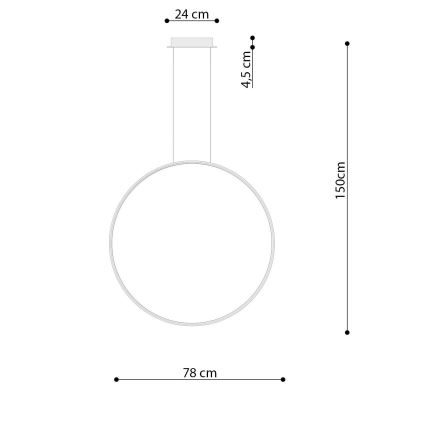Thoro TH.249 - LED luster RIO na sajli, LED 50W/230V, CRI 90, 4000K, prečnik 78 cm, sjajni hrom