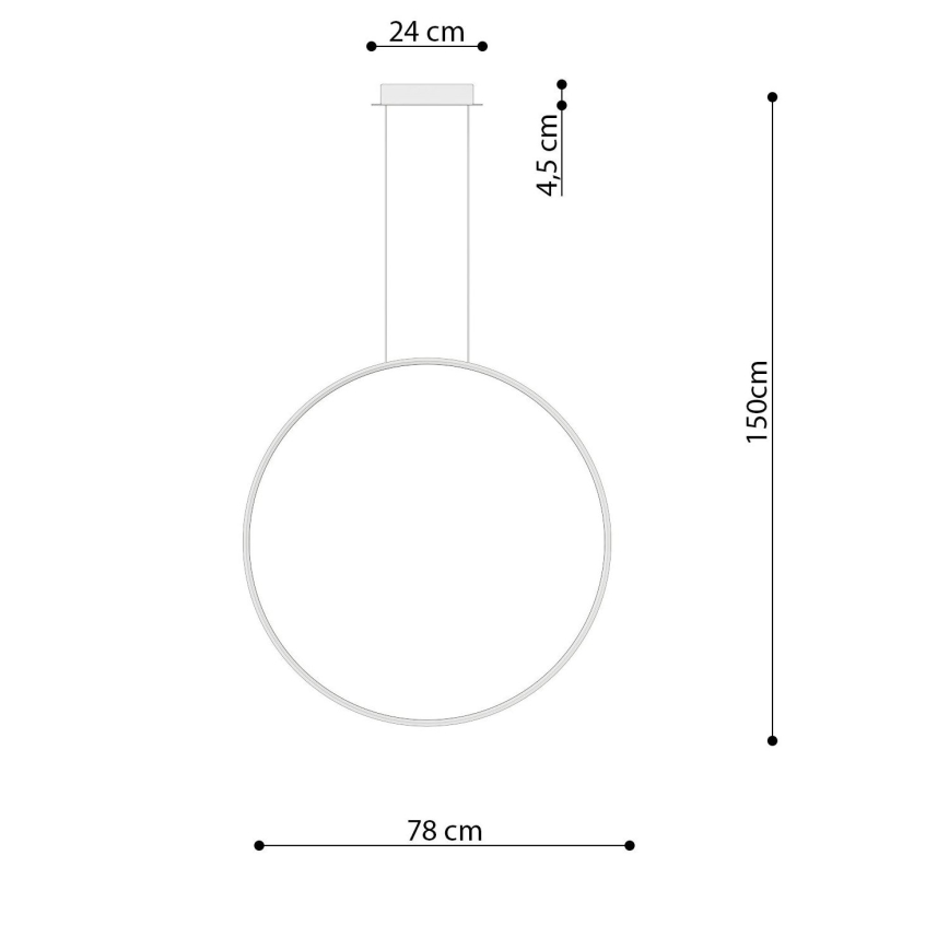 Thoro TH.249 - LED luster RIO na sajli, LED 50W/230V, CRI 90, 4000K, prečnik 78 cm, sjajni hrom