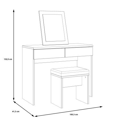 Toaletni sto ERO + tabure braon/crna