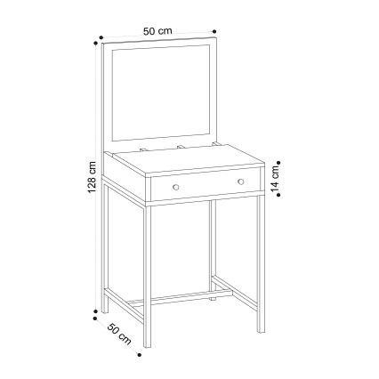 Toaletni sto MARY 128x50 cm braon/crna