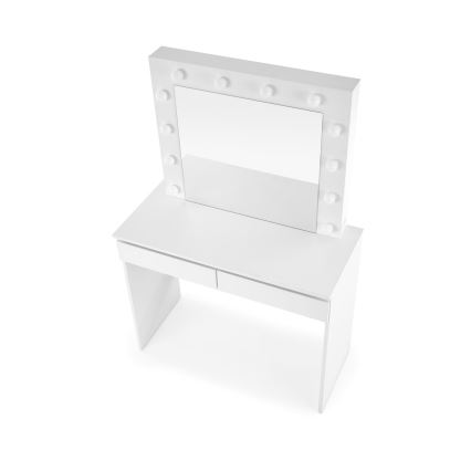 Toaletni sto sa LED osvetljenjem HOLLYWOOD 140x94 cm bela