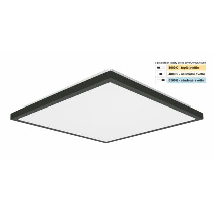 Top Light - LED plafonsko svetlo za kupatilo ONYX LED/24W/230V IP44 3000/4000/6500K 38x38 cm crna