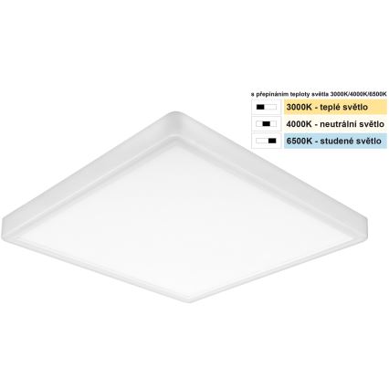 Top Light - LED plafonsko svetlo REVIT LED/24W/230V 3000/4000/6500K 30x30 cm belo