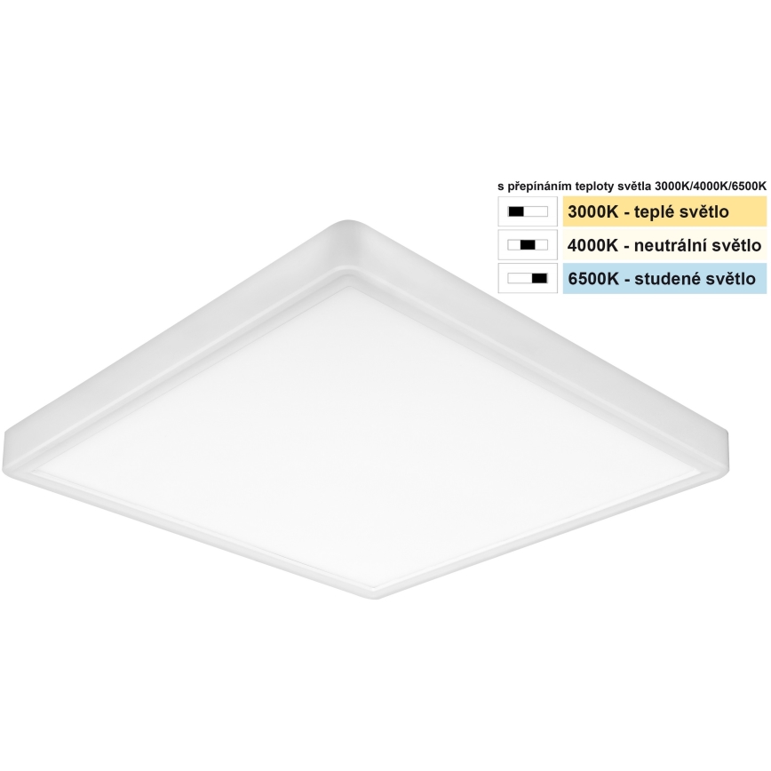 Top Light - LED plafonsko svetlo REVIT LED/24W/230V 3000/4000/6500K 30x30 cm belo