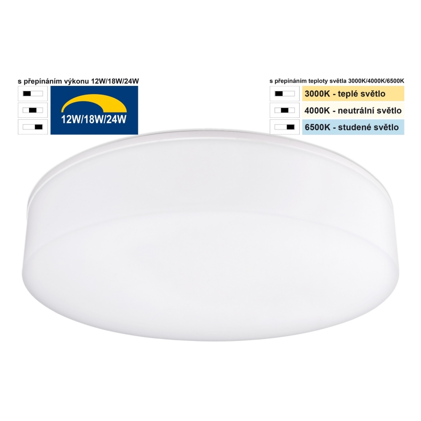 Top Light - LED prigušiva plafonska lampa za kupatilo BOXTER LED/12/18/24W/230V IP54 3000/4000/6500K prečnik 28 cm