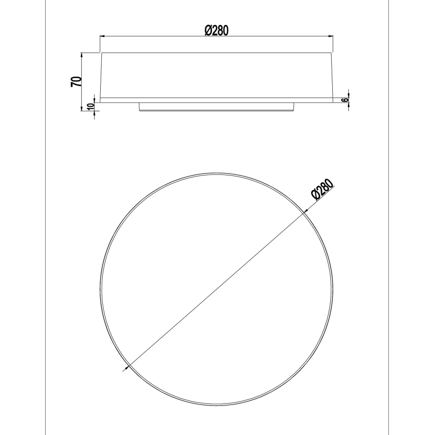 Top Light - LED prigušiva plafonska lampa za kupatilo BOXTER LED/12/18/24W/230V IP54 3000/4000/6500K prečnik 28 cm