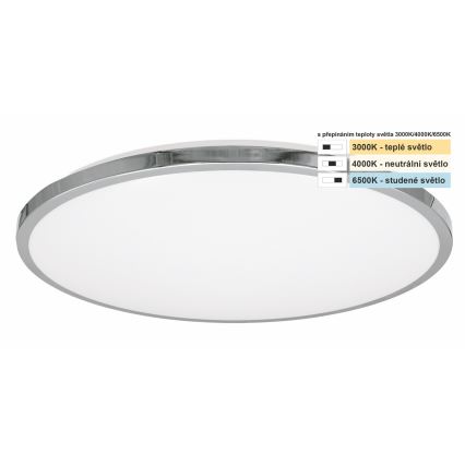 Top Light - LED stropno svetlo za kupatilo SILVER LED/18W/230V IP44 3000/4000/6500K prečnik 34 cm sjajni hrom