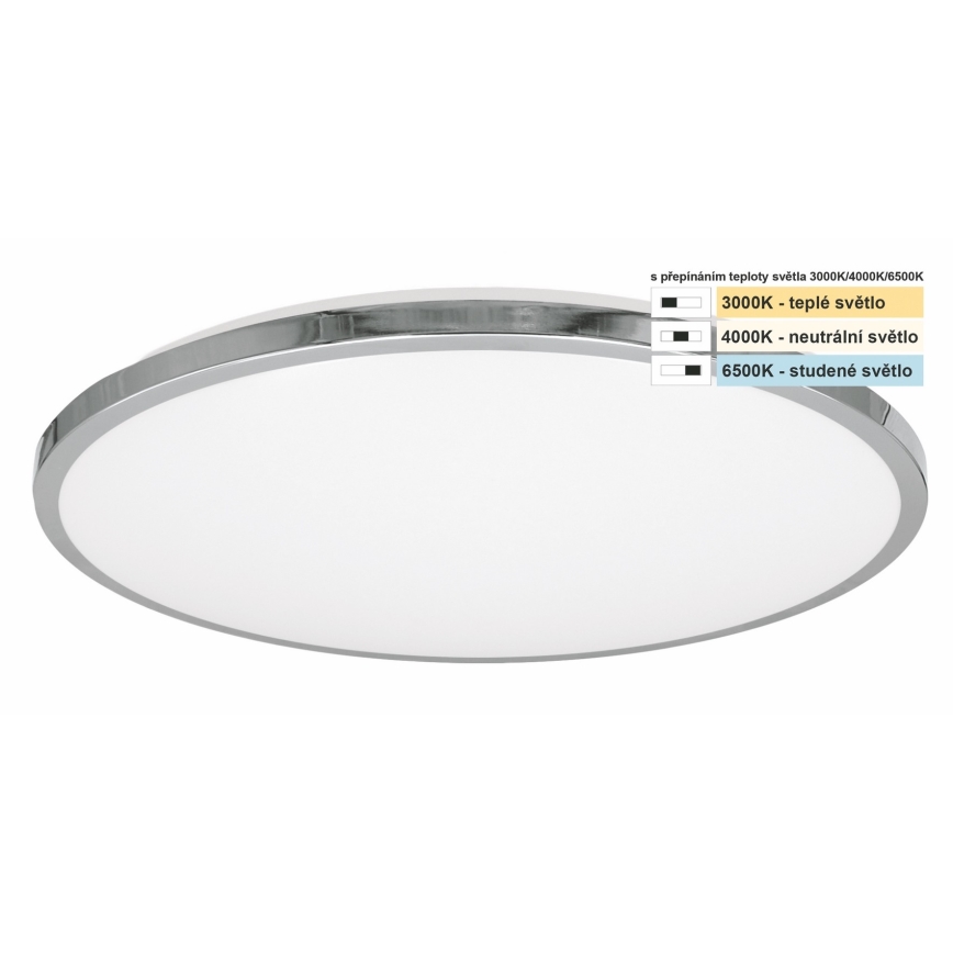 Top Light - LED stropno svetlo za kupatilo SILVER LED/18W/230V IP44 3000/4000/6500K prečnik 34 cm sjajni hrom