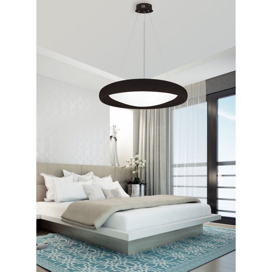 Top Light - prigušiva LED luster na sajli SALERNO LED/60W/230V 3000-6500K prečnik 60 cm crna + daljinski upravljač