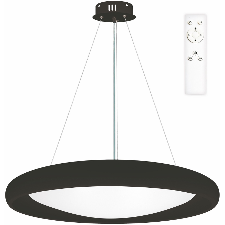 Top Light - prigušiva LED luster na sajli SALERNO LED/60W/230V 3000-6500K prečnik 60 cm crna + daljinski upravljač