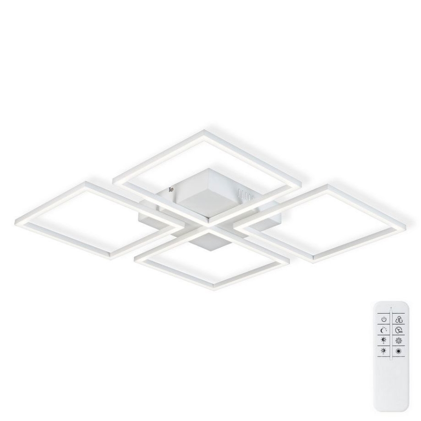 Top Light - LED prigušiva plafonska svetiljka RIVIERA 4xLED/16,25W/230V, četvrtasta, bela + daljinski upravljač