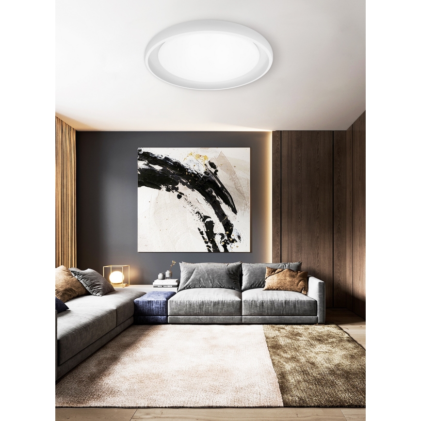 Top Light - prigušiva plafonska LED svetiljka SALERNO LED/60W/230V 3000-6500K, prečnik 60 cm, bela + daljinski upravljač
