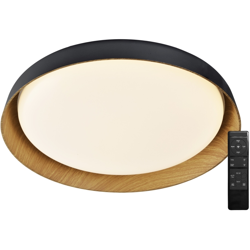 Top Light - LED prigušiva plafonska lampa SATELLITE LED/36W/230V 3000-6500K Ø 43 cm crna/braon + daljinski upravljač