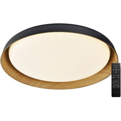 Top Light - LED prigušiva plafonska svetiljka SATELLITE LED/48W/230V 3000-6500K prečnik 53 cm crna/smeđa + daljinski upravljač