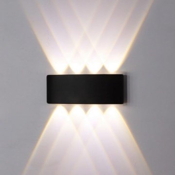 Top Light - LED spoljašnje zidno svetlo RAY LED/8W/230V IP44 4000K crno