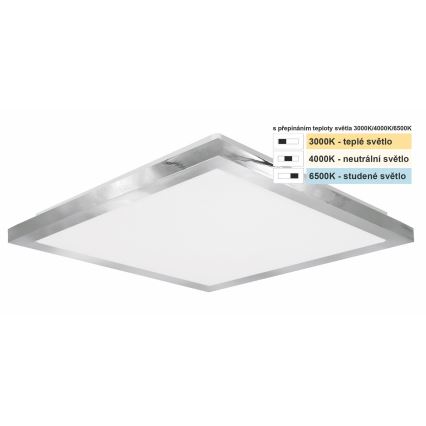 Top Light - LED plafonska svetiljka za kupatilo SILVER LED/10W/230V IP44 3000/4000/6500K 28x28 cm mat hrom