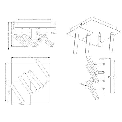 Trio - LED spot svetiljka OPIUM 4xLED/4,5W/230V