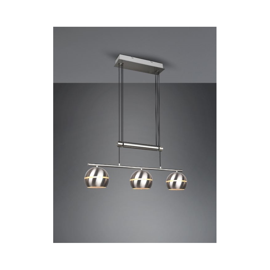 Trio - Luster na sajli FLETCHER 3xE14/40W/230V matni hrom