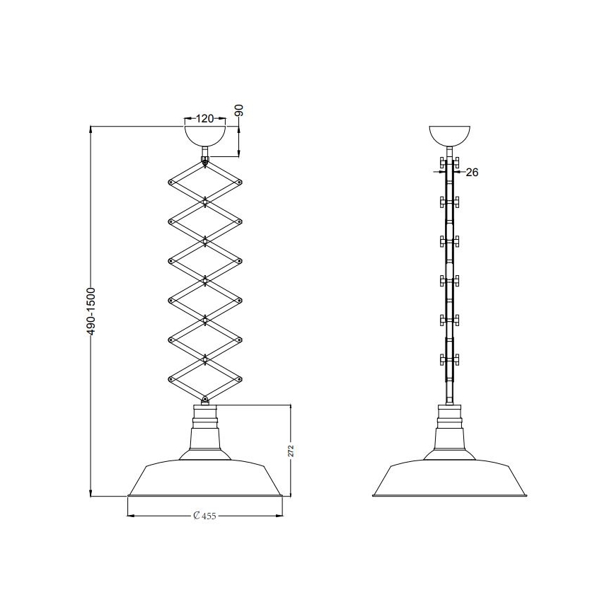 Trio - Podesivi luster DETROIT 1xE27/42W/230V