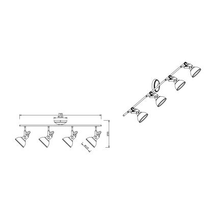 Trio - Spot svetiljka GINA 4xE14/40W/230V bela