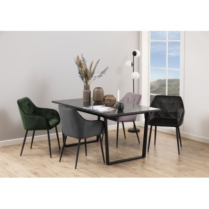 Trpezarijska stolica AYLIN sa naslonima za ruke, 1 kom, tamno siva