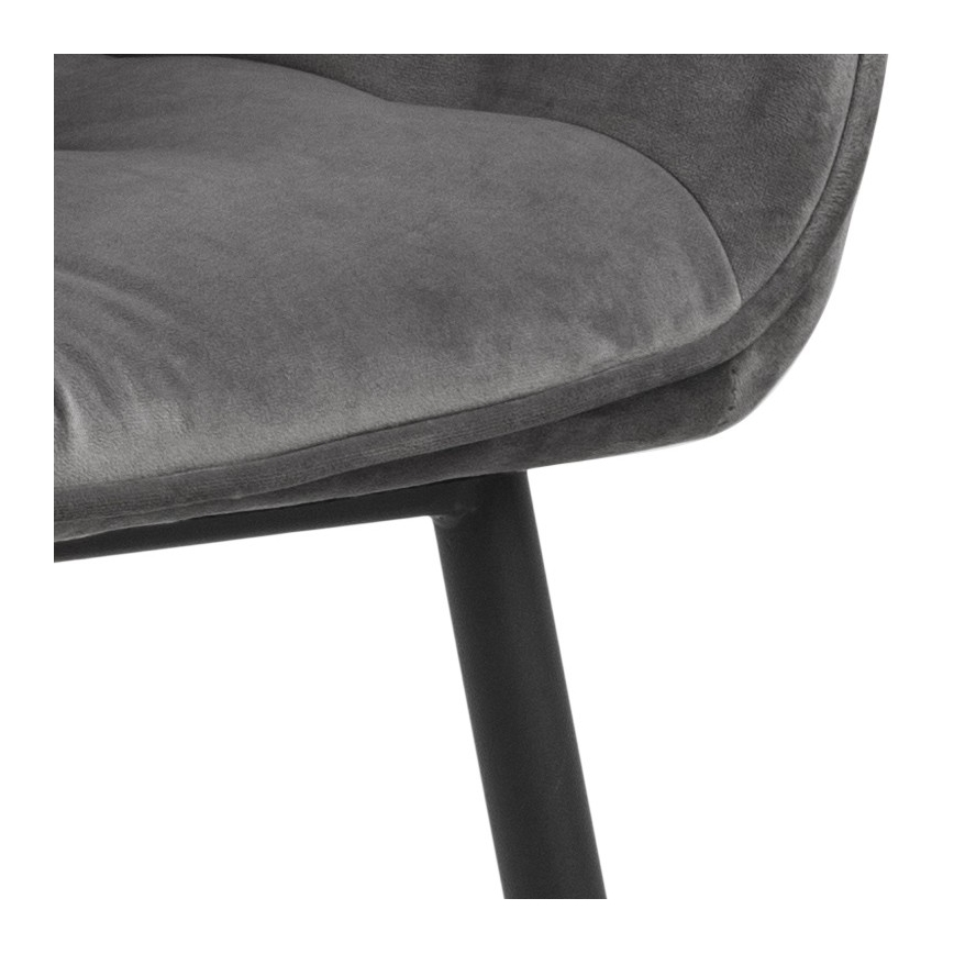 Trpezarijska stolica AYLIN sa naslonima za ruke, 1 kom, tamno siva