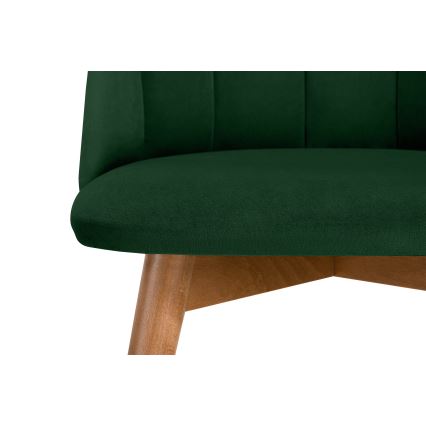 Trpezarijska stolica BAKERI 86x48 cm tamno zelena/svetli hrast