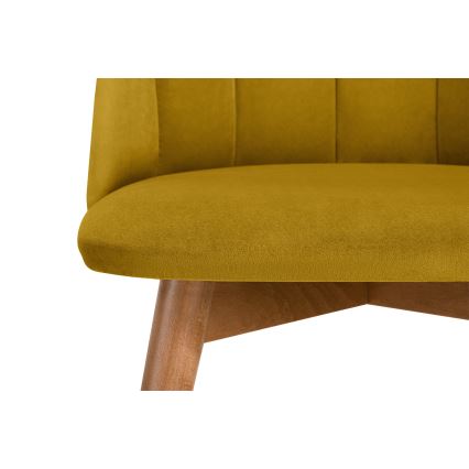Trpezarijska stolica BAKERI 86x48 cm žuta/svetli hrast