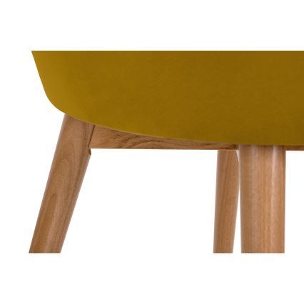 Trpezarijska stolica BAKERI 86x48 cm žuta/svetli hrast