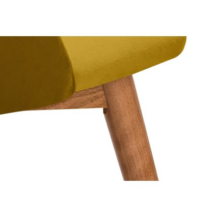 Trpezarijska stolica BAKERI 86x48 cm žuta/svetli hrast