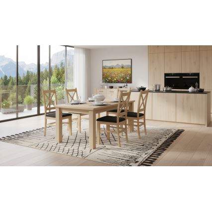 Trpezarijska stolica NATE hrast sonoma/crna