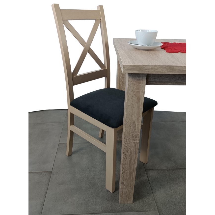 Trpezarijska stolica NATE hrast sonoma/crna