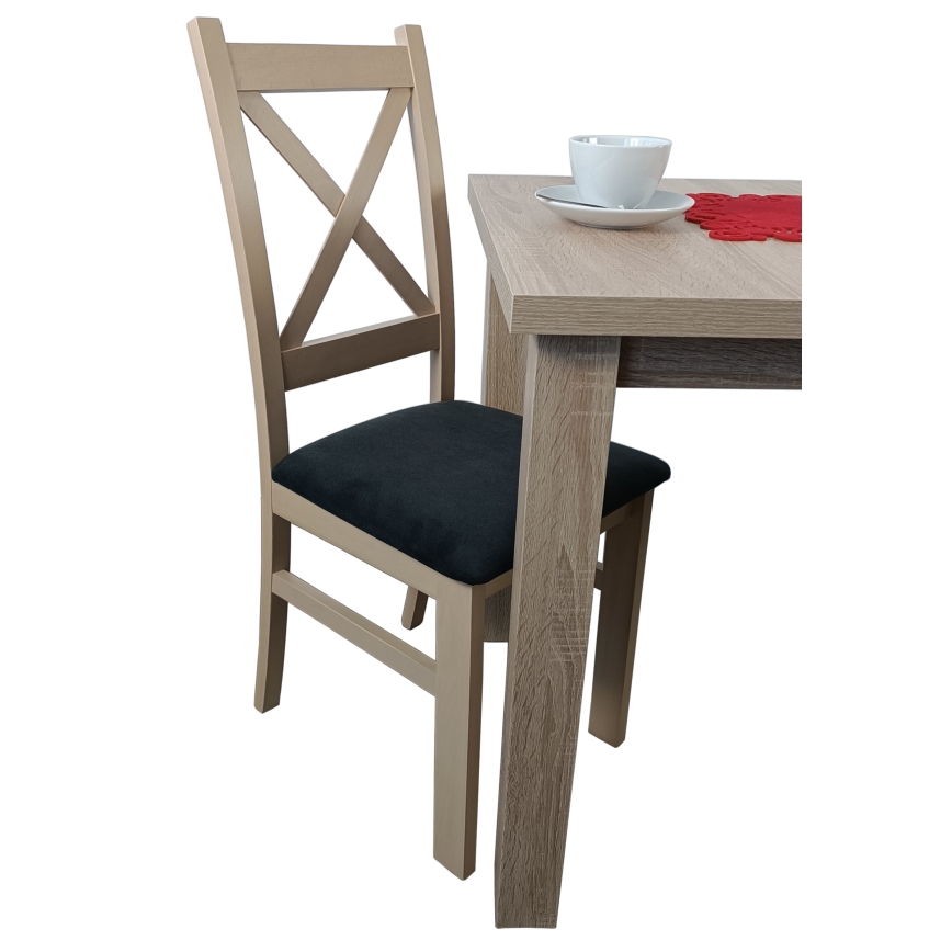 Trpezarijska stolica NATE hrast sonoma/crna